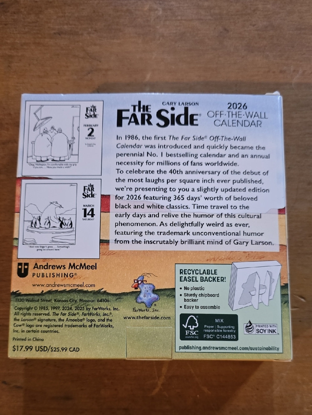 Gary Larson The Far Side 2026 Off-The-Wall Calendar - Picture 2 of 4